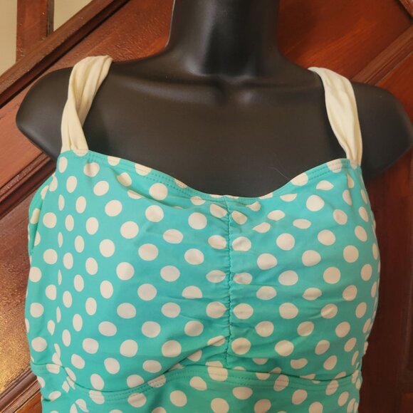Vintage-Style Polka Dot Tankini Swimsuit Set Size L Diviine Modes - Picture 4 of 9
